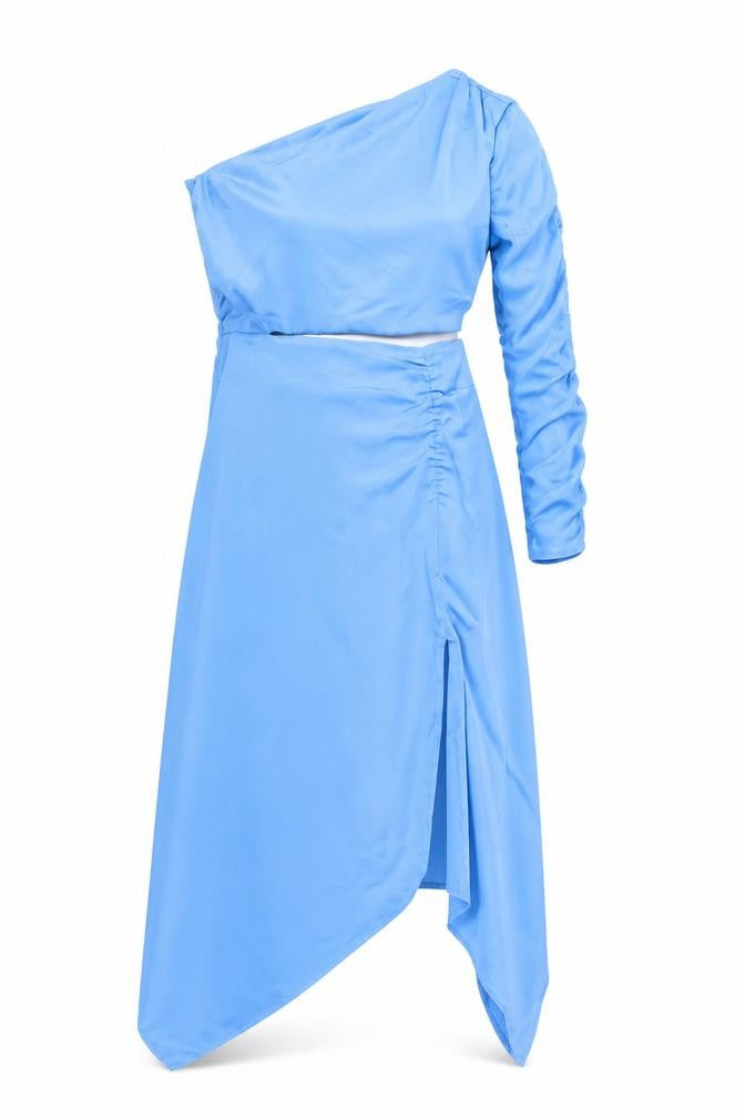 Stradivarius Women's Blue Asymmetric Party Dress M