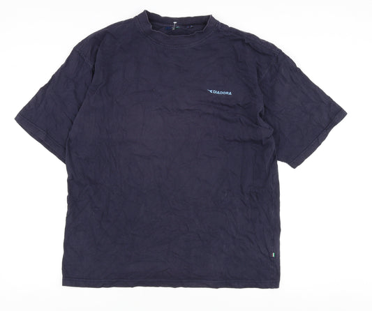 Diadora Men's Blue Crew Neck L T-Shirt