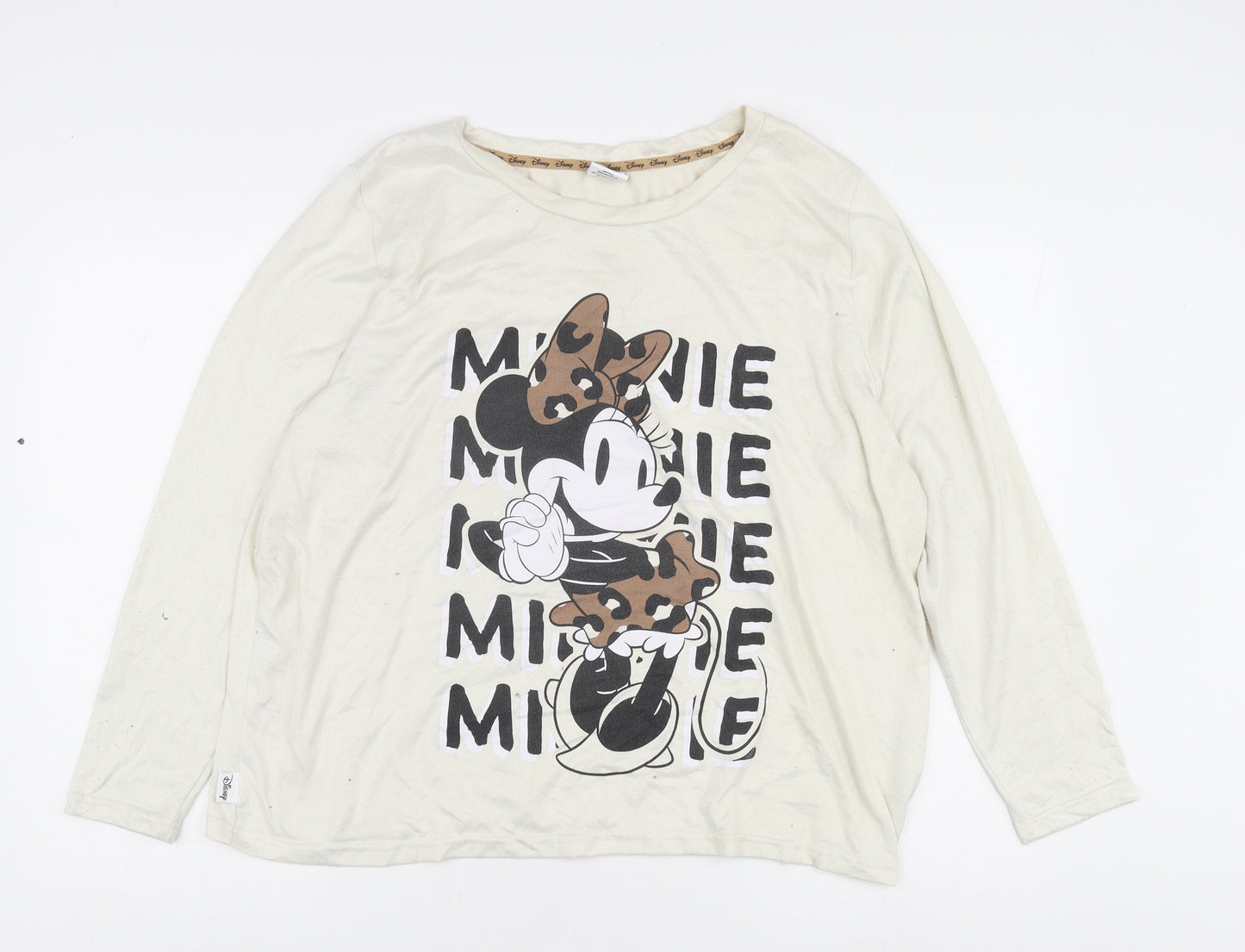 Disney Women's Ivory Minnie Mouse Long Sleeve T-Shirt