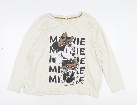 Disney Women's Ivory Minnie Mouse Long Sleeve T-Shirt