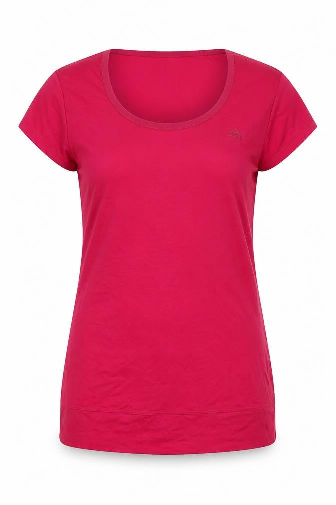 Womens UK Size 14 adidas Pink Cotton Blend Blend T-Shirt
