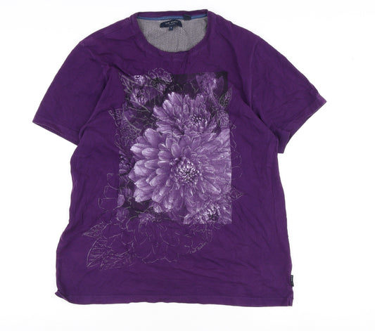 Ted Baker Unisex Purple Floral T-Shirt S