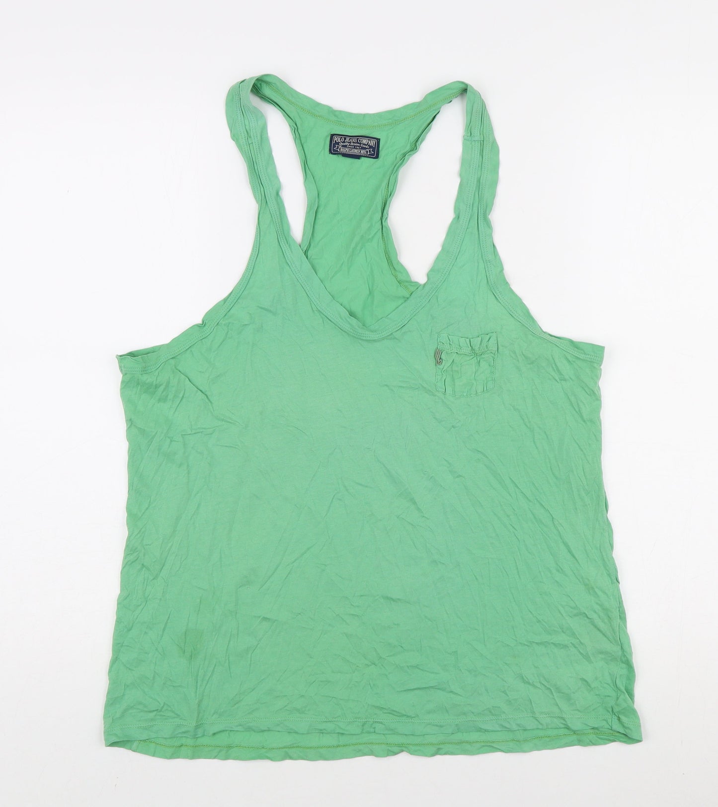 Polo Jeans Company Men's Green Sleeveless T-Shirt M