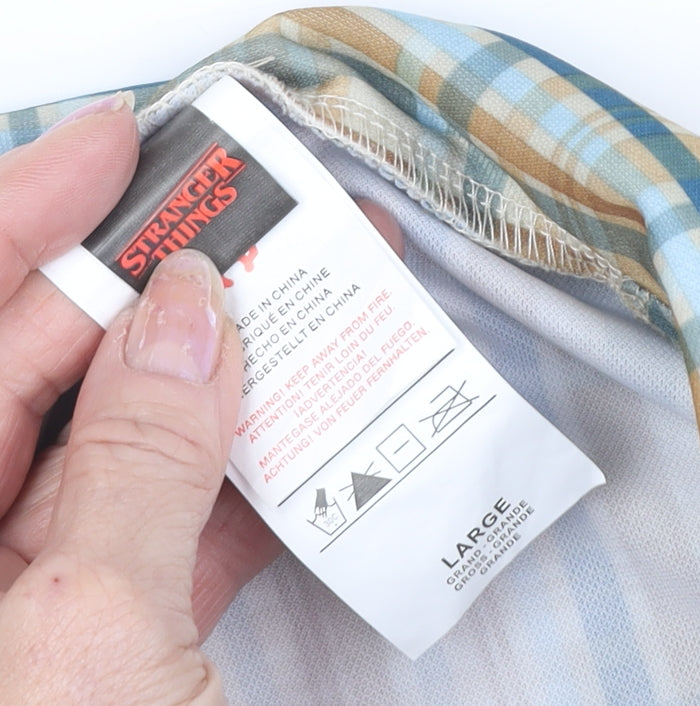 Stranger Things Unisex Multicoloured Check Shirt L