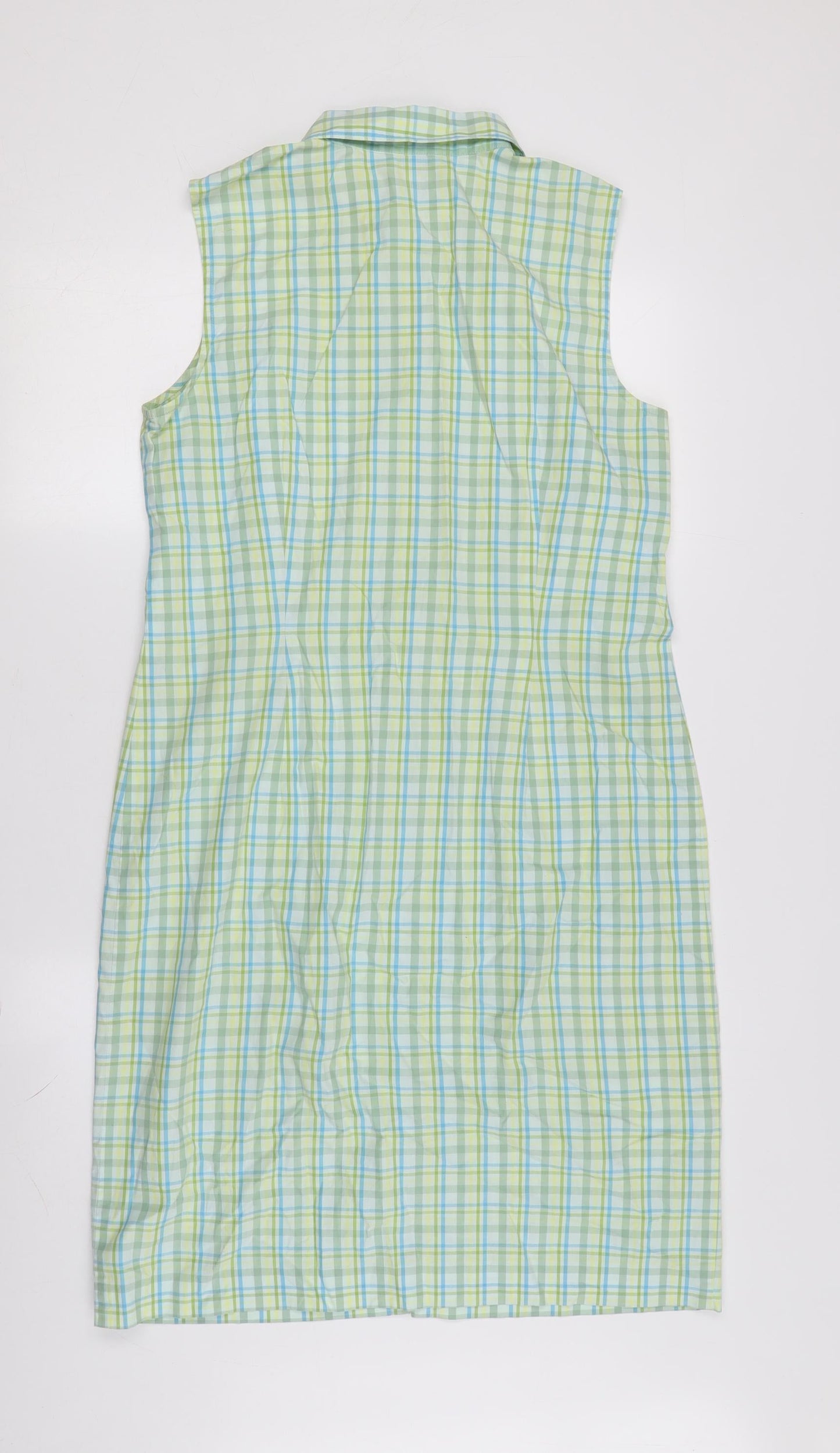 Ann Taylor LOFT Women's Green Check Shirt Dress Size 10