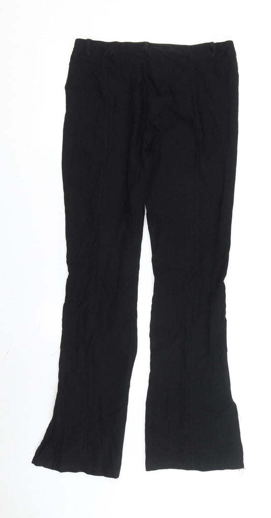 Brave Soul Women's Black Trousers, M, Button Closure