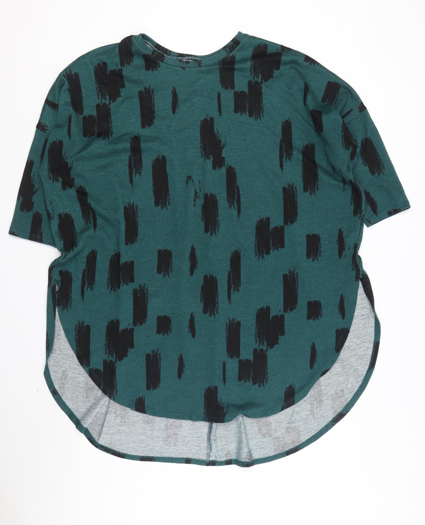 Apricot Women's Green Geometric T-Shirt Size 16