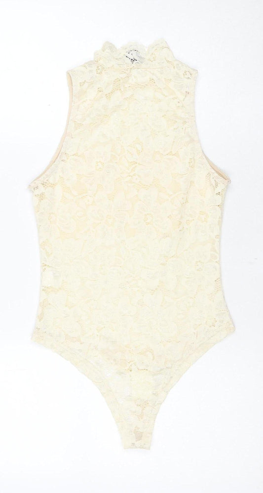 BY SWAN Ivory Lace Bodysuit Women’s S Party