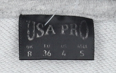 Unisex Adults UK 8 Regular USA Pro Grey Pullover Hoodie