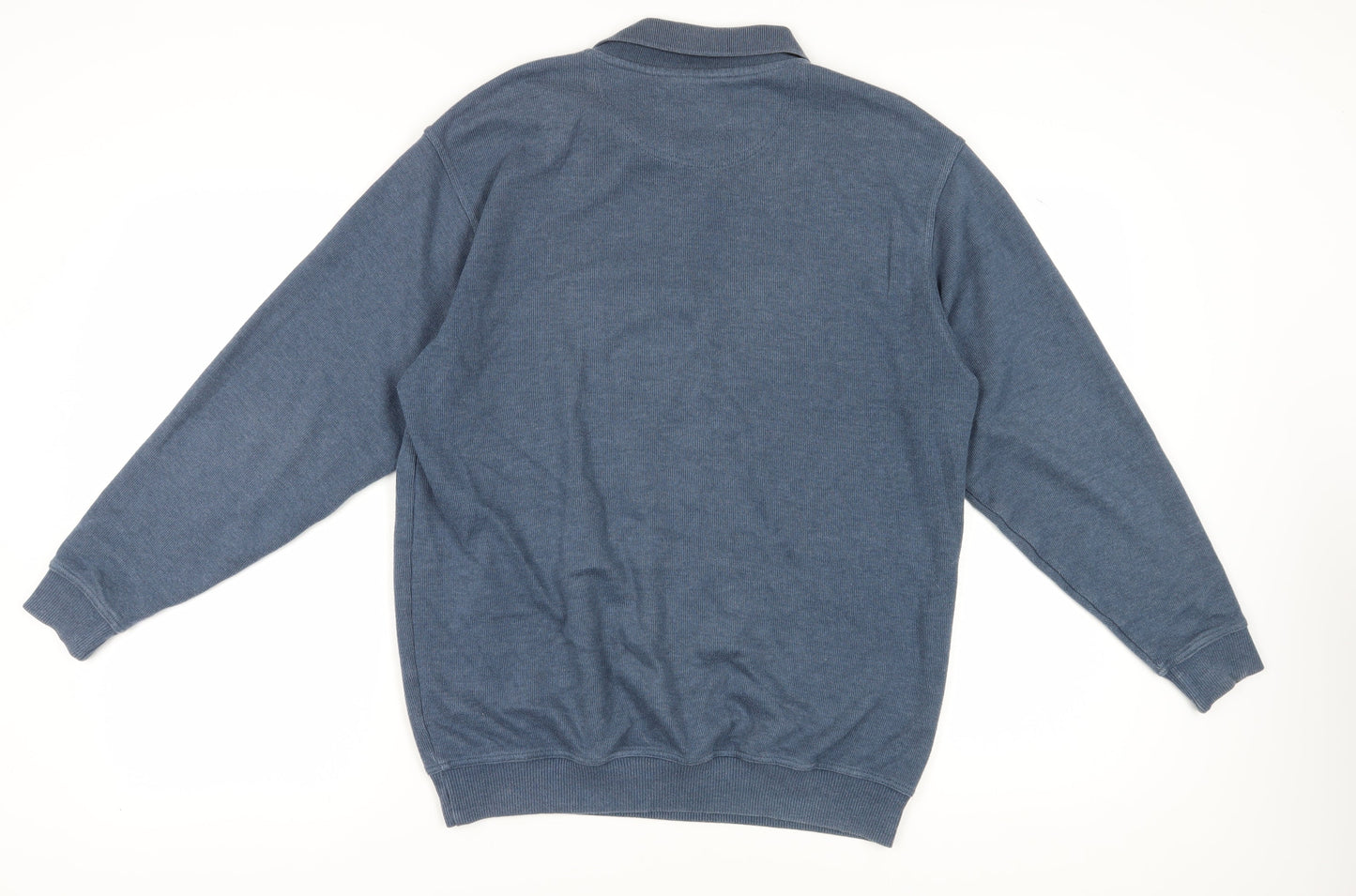 EWM Men's Blue Henley Sweatshirt - Size S