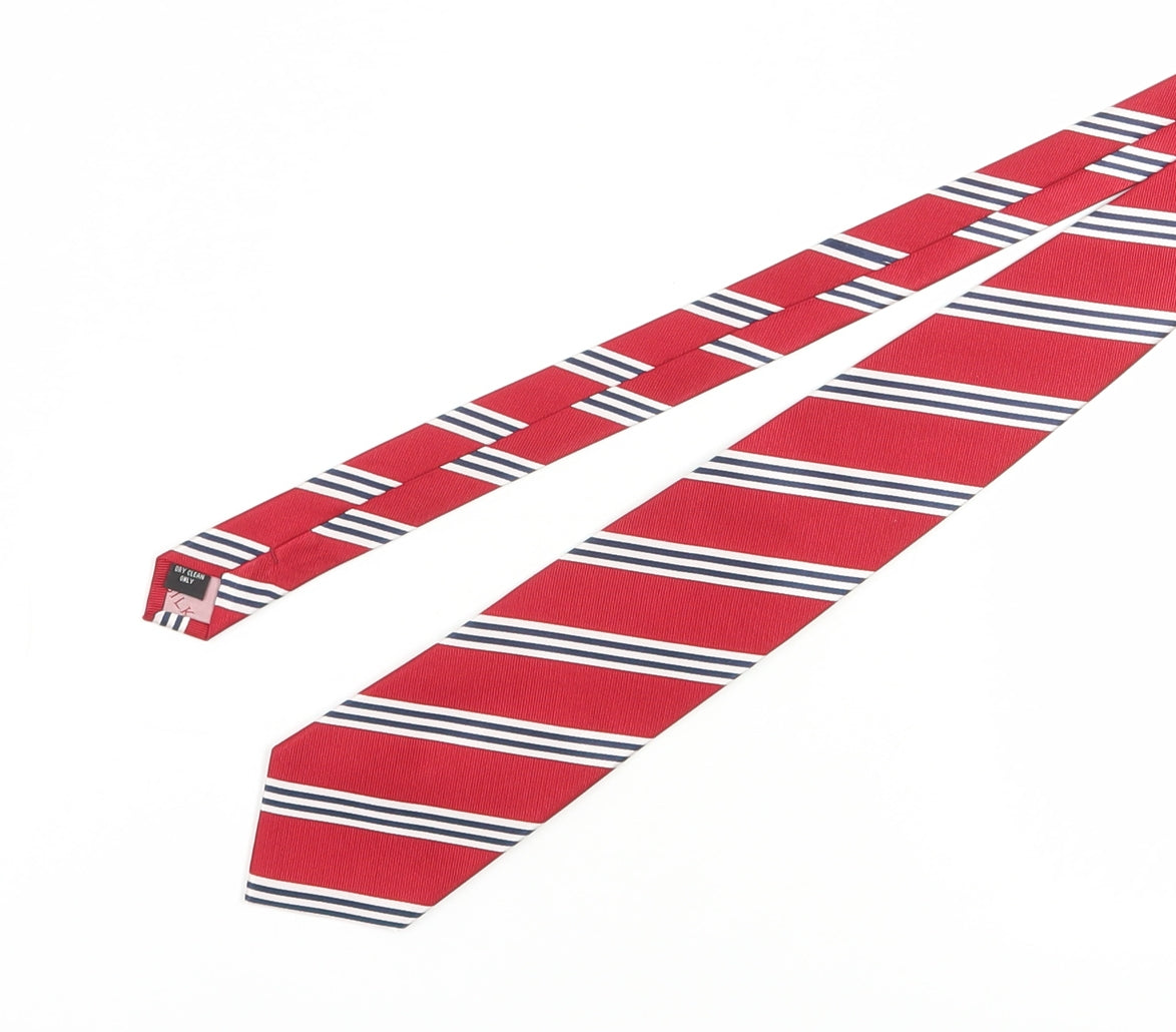 Klinger Men's Red Striped Silk Tie