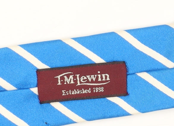 TM Lewin Men's Blue Striped Silk Tie