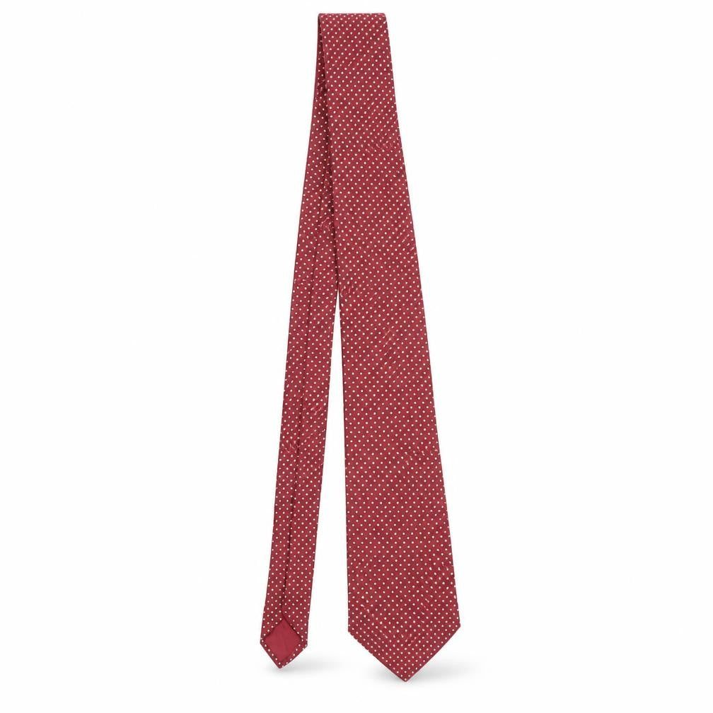 Jonelle Men's Red Silk Polka Dot Tie