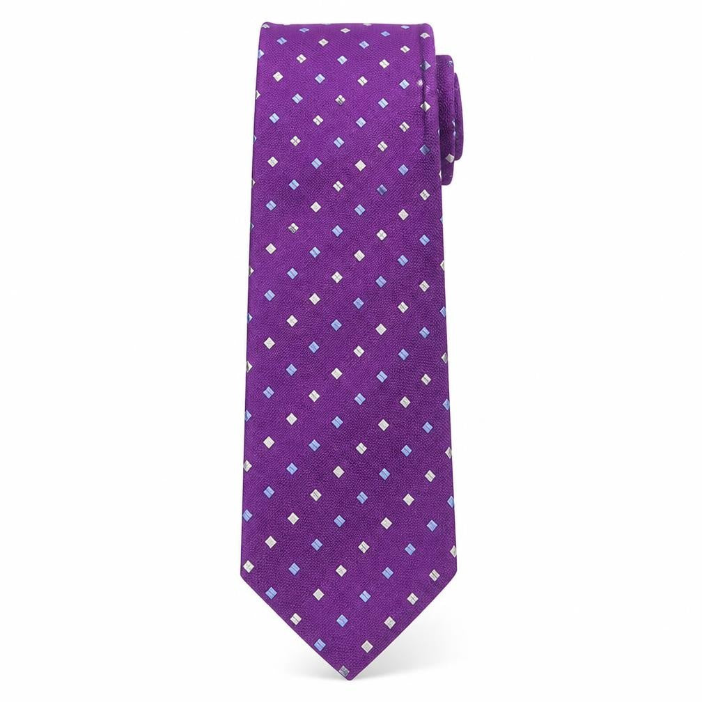 Joseph Turner Men's Purple Geometric Silk Tie