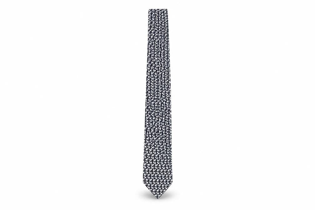 Marks and Spencer Men's Black Geometric Silk Tie