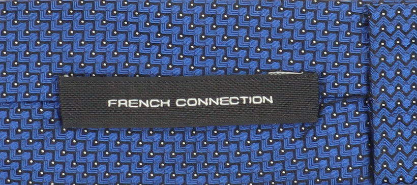 French Connection Men's Blue Geometric Silk Slim Tie