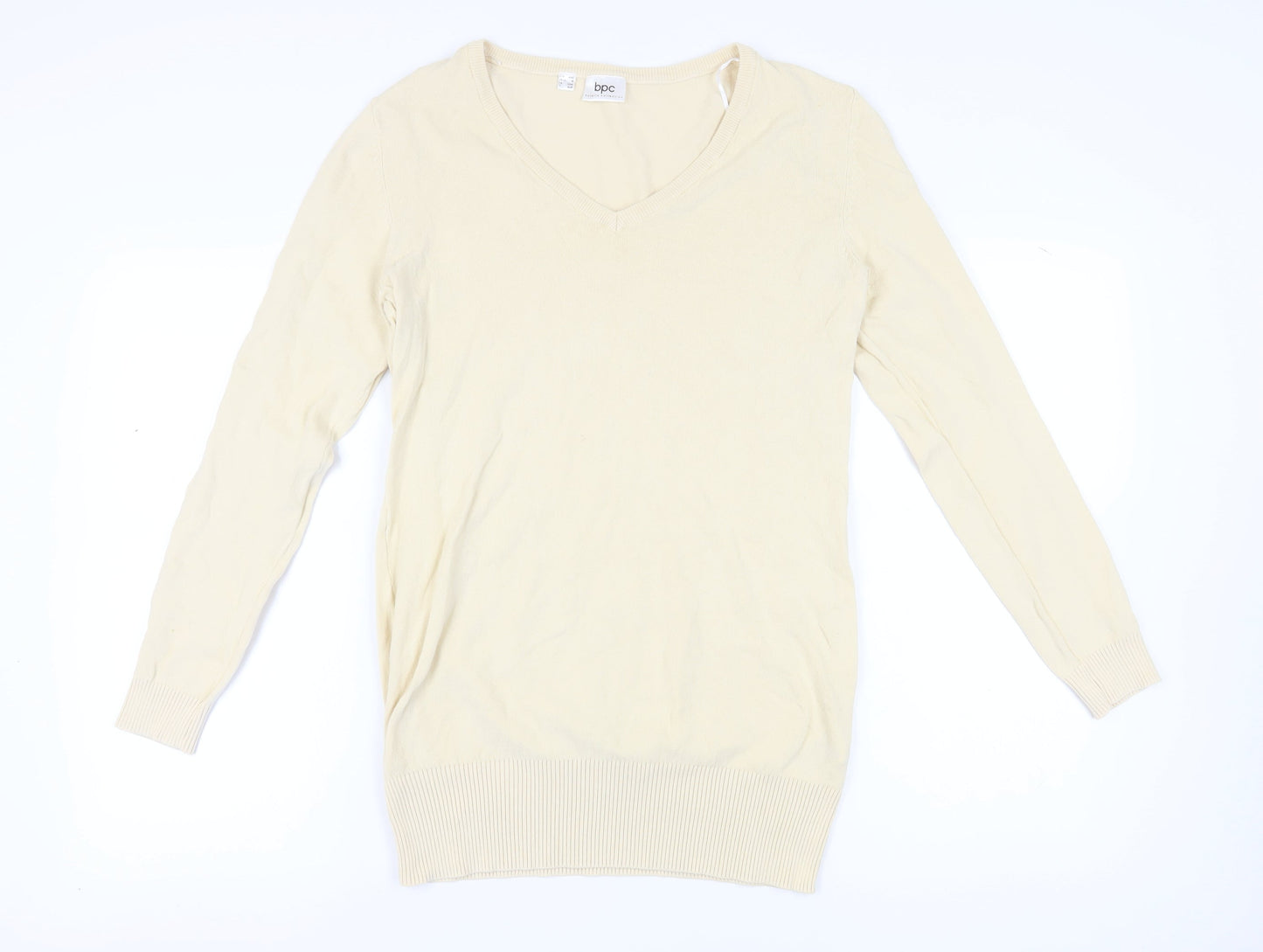 Bonprix Women’s Beige V-Neck Pullover Jumper Size 12