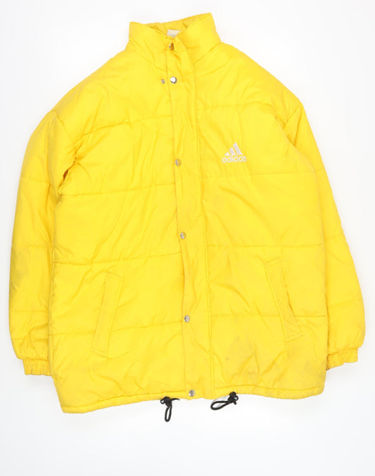 Adidas Men's Yellow Puffer Jacket XL Casual Style