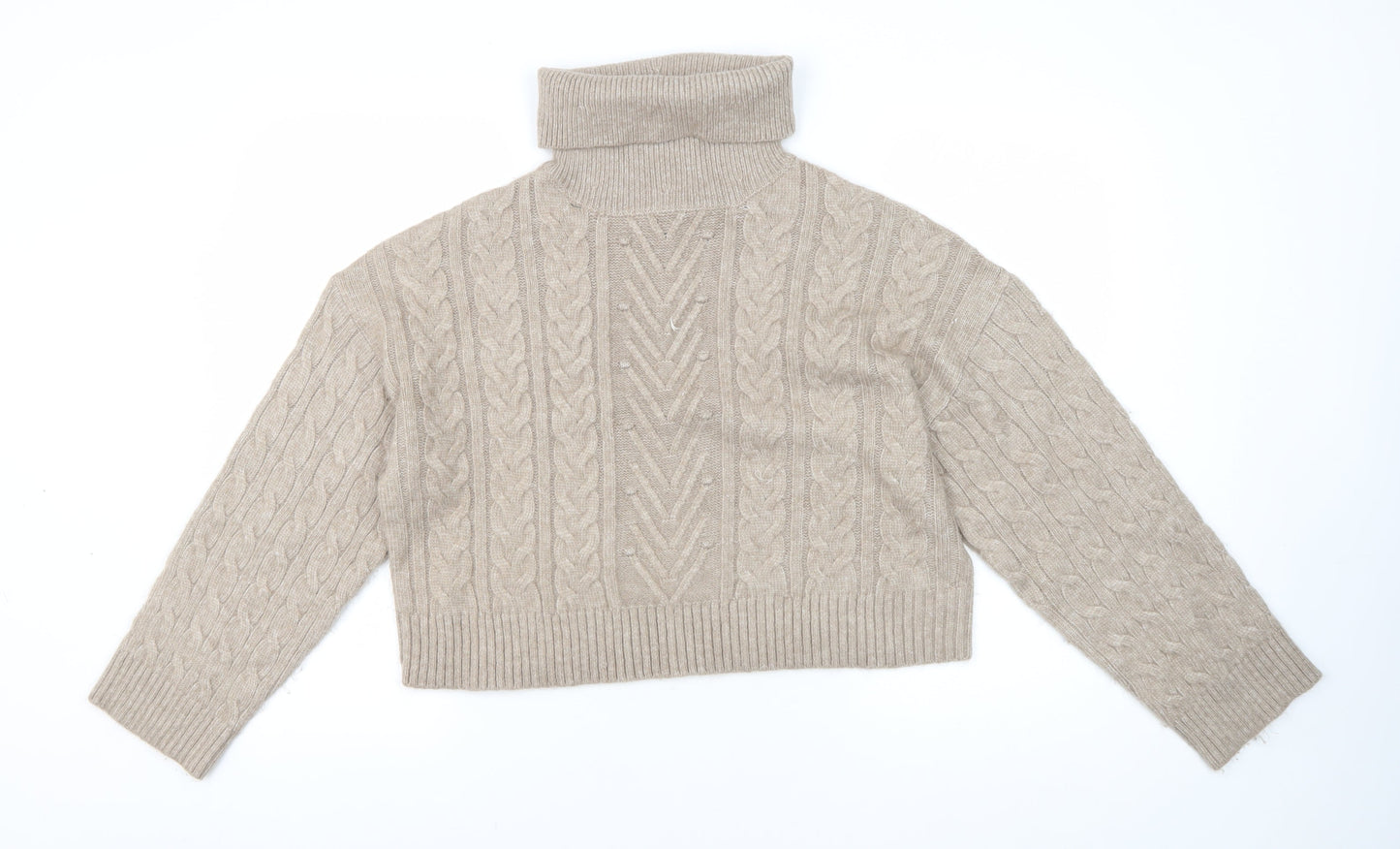 New Look Women's Beige Roll Neck Pullover Jumper Size L