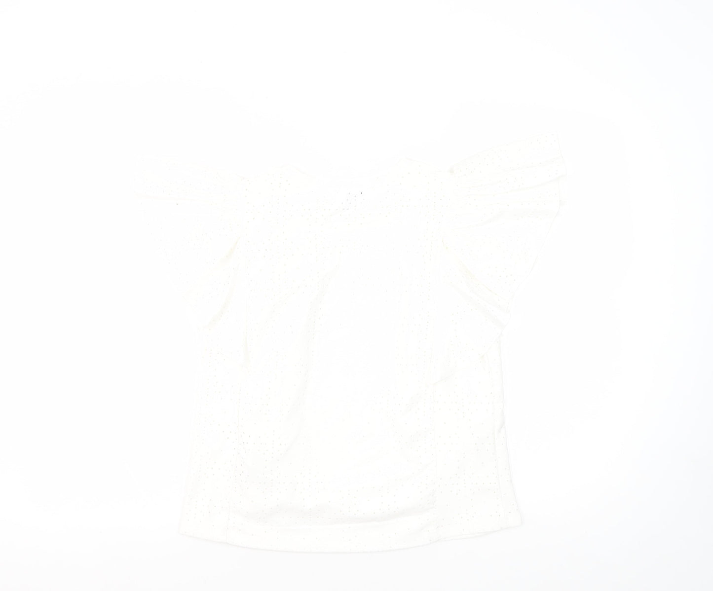 Zara Women's White Polka Dot Blouse, Size S