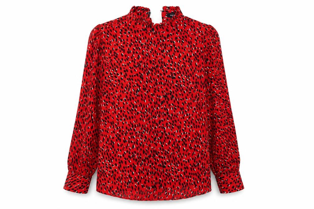 New Look Women's Red Animal Print Blouse Size 8