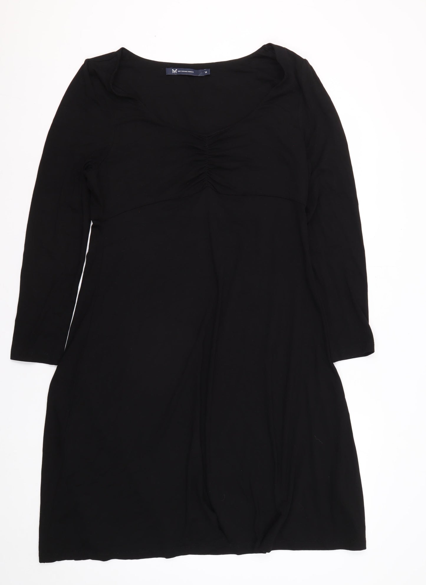 Crew Clothing Black Long Sleeve Women's Dress Size 14