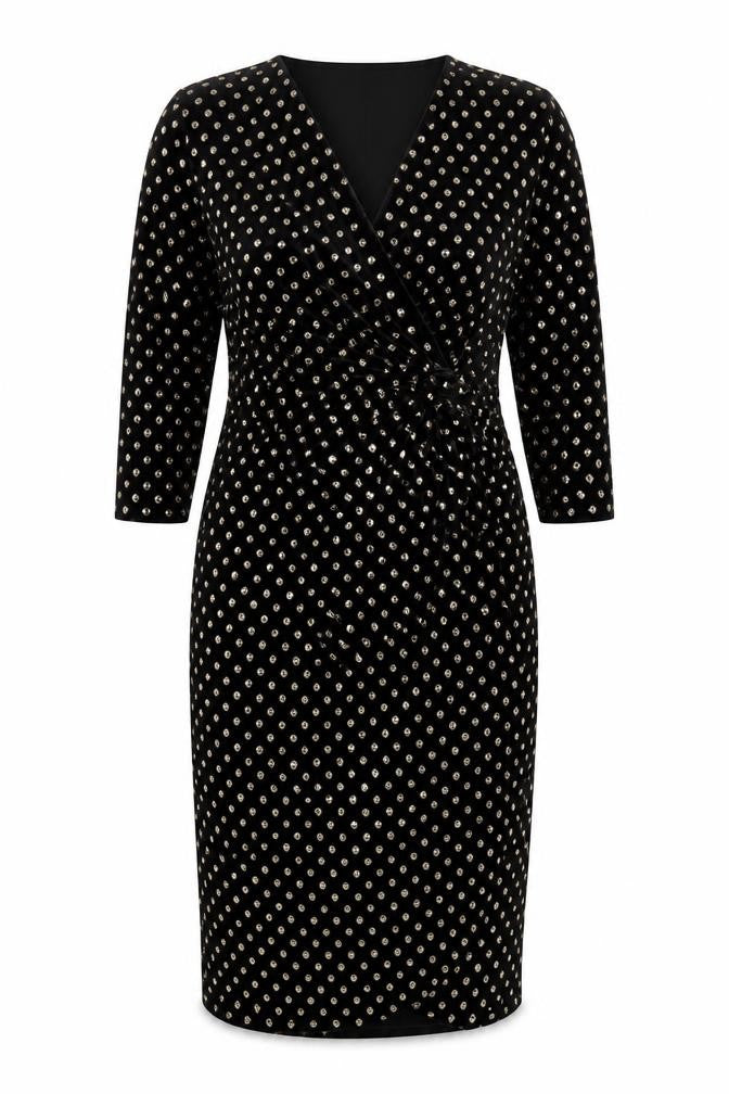 Monsoon Women's Black Polka Dot Bodycon Dress Size 18