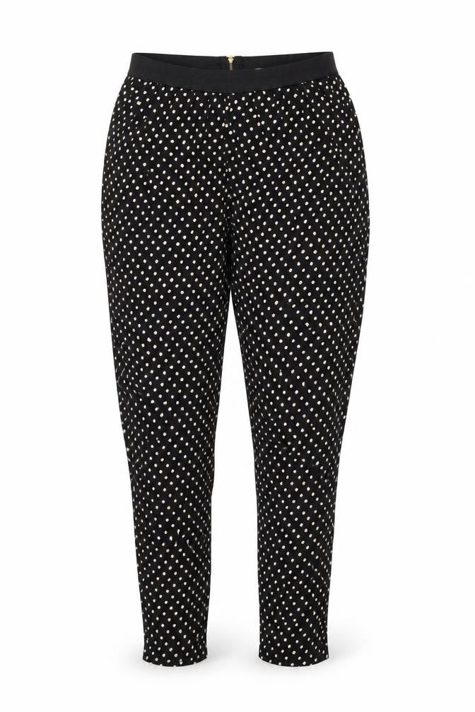 Brave Soul Women's Black Polka Dot Cropped Tapered Trousers M