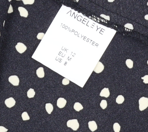 AngelEye Women's Black Polka Dot Dress Size 12