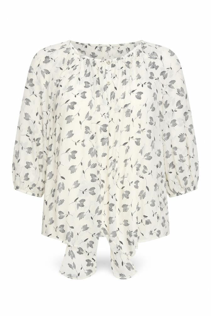 Anya Madsen Women’s Ivory Floral Tunic Blouse Size 20