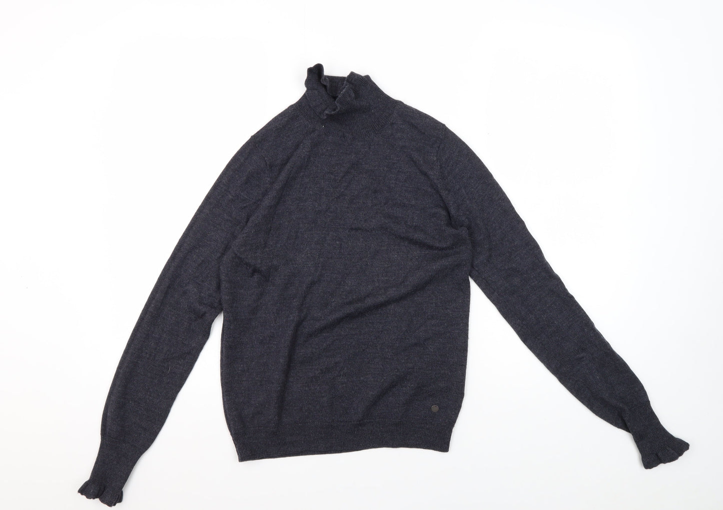 Nümph Women's Black Mock Neck Pullover, Size S