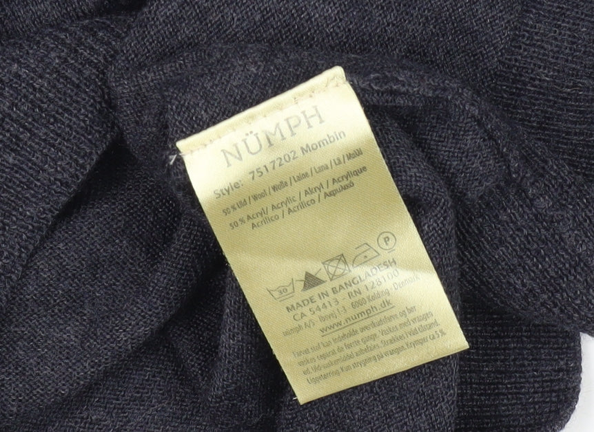 Nümph Women's Black Mock Neck Pullover, Size S