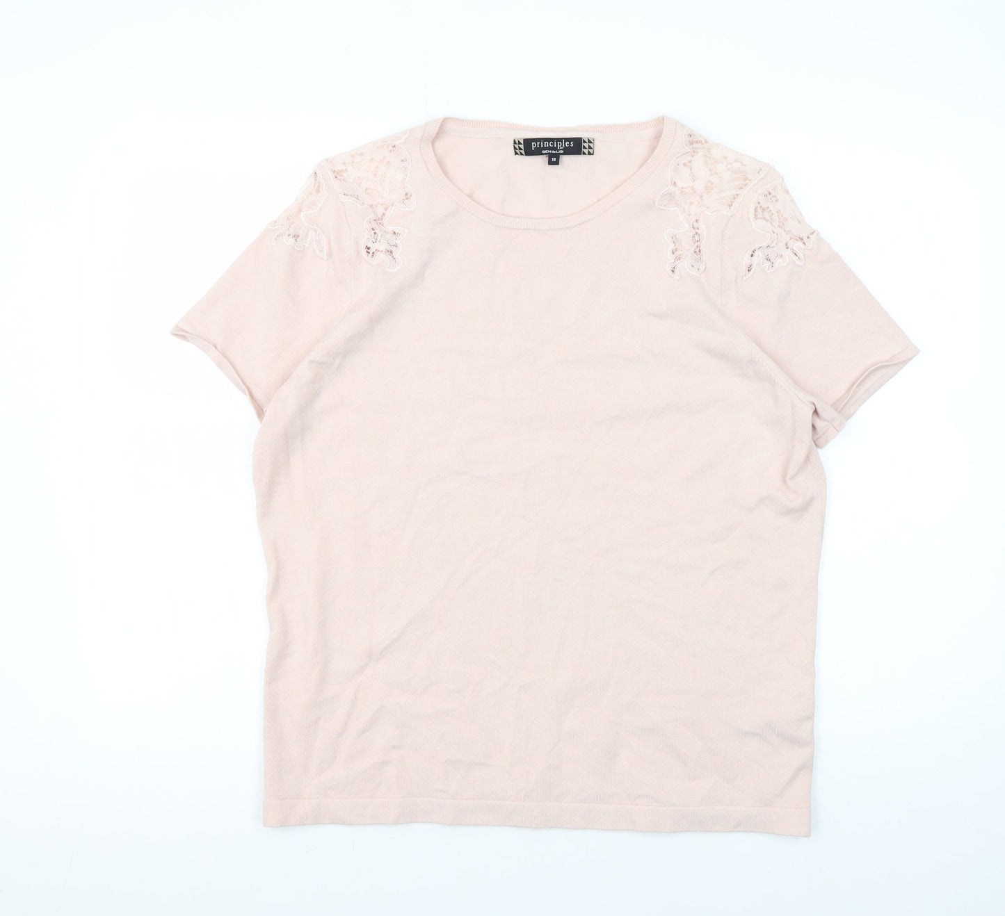 Principles Women's Pink T-Shirt Size 18 Embroidered