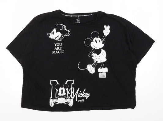 Disney Women's Black XL Mickey Mouse T-Shirt