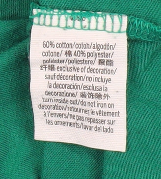 Pink Women's Green T-Shirt M Crew Neck Casual