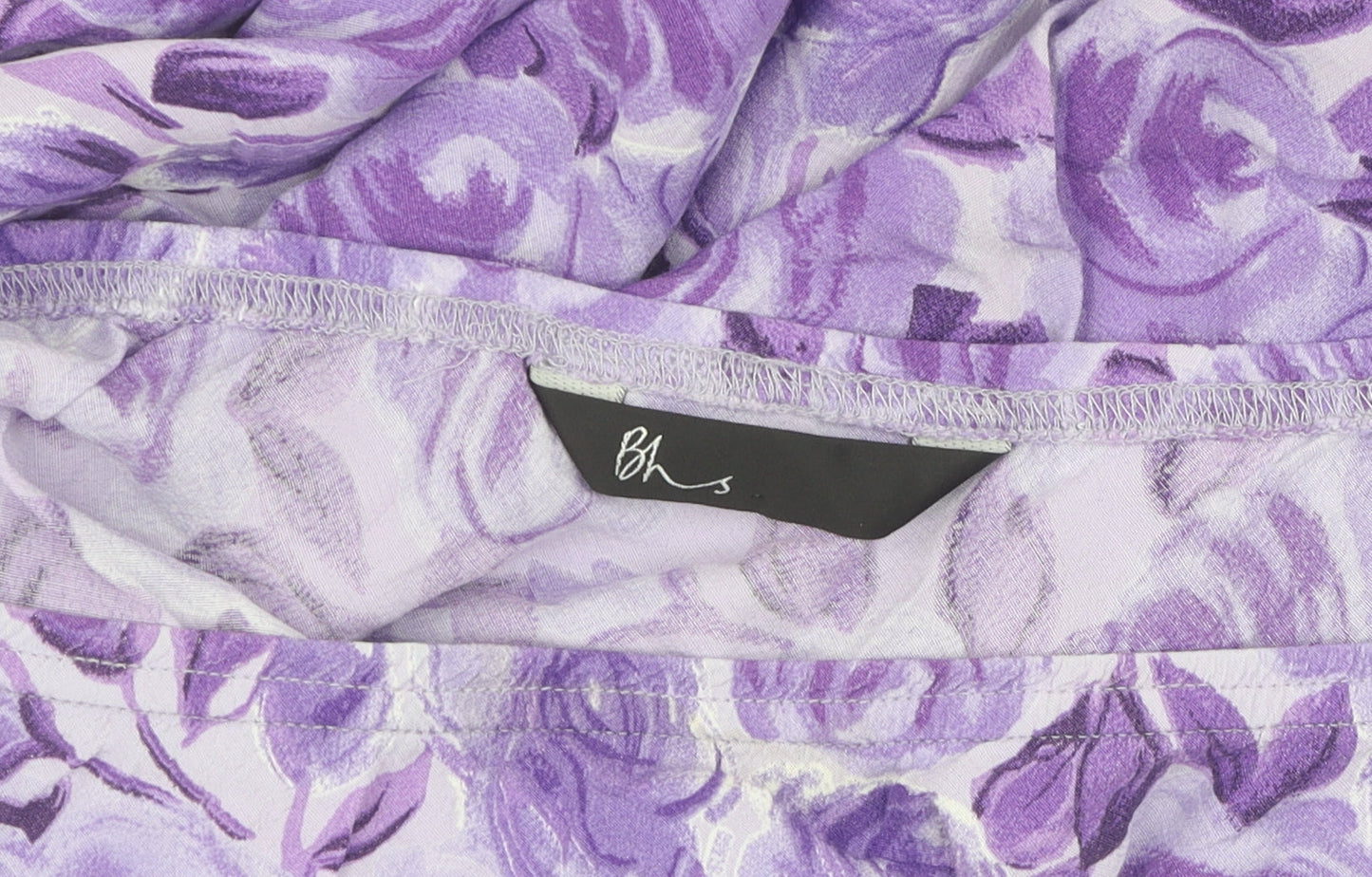 BHS Women's Purple Floral Knee Length Skirt Size 20