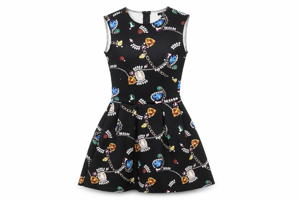 H&M Women's XS Multicoloured Fit & Flare Mini Dress