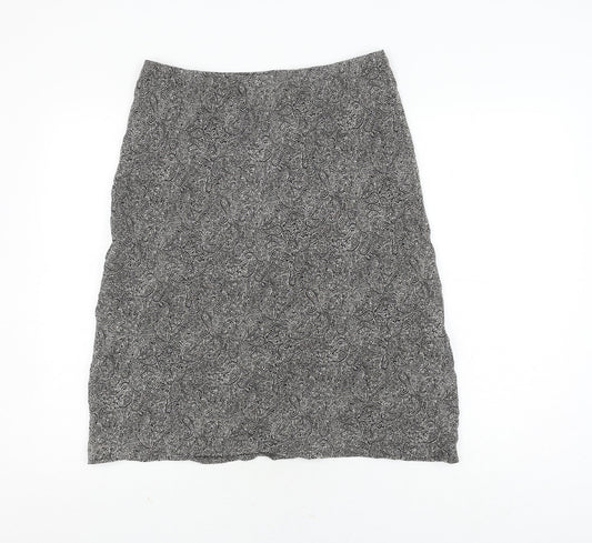 Next Women's Black Geometric Pencil Skirt, Size 14