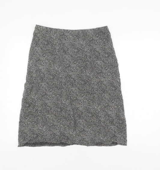 Next Women's Black Geometric Pencil Skirt, Size 14