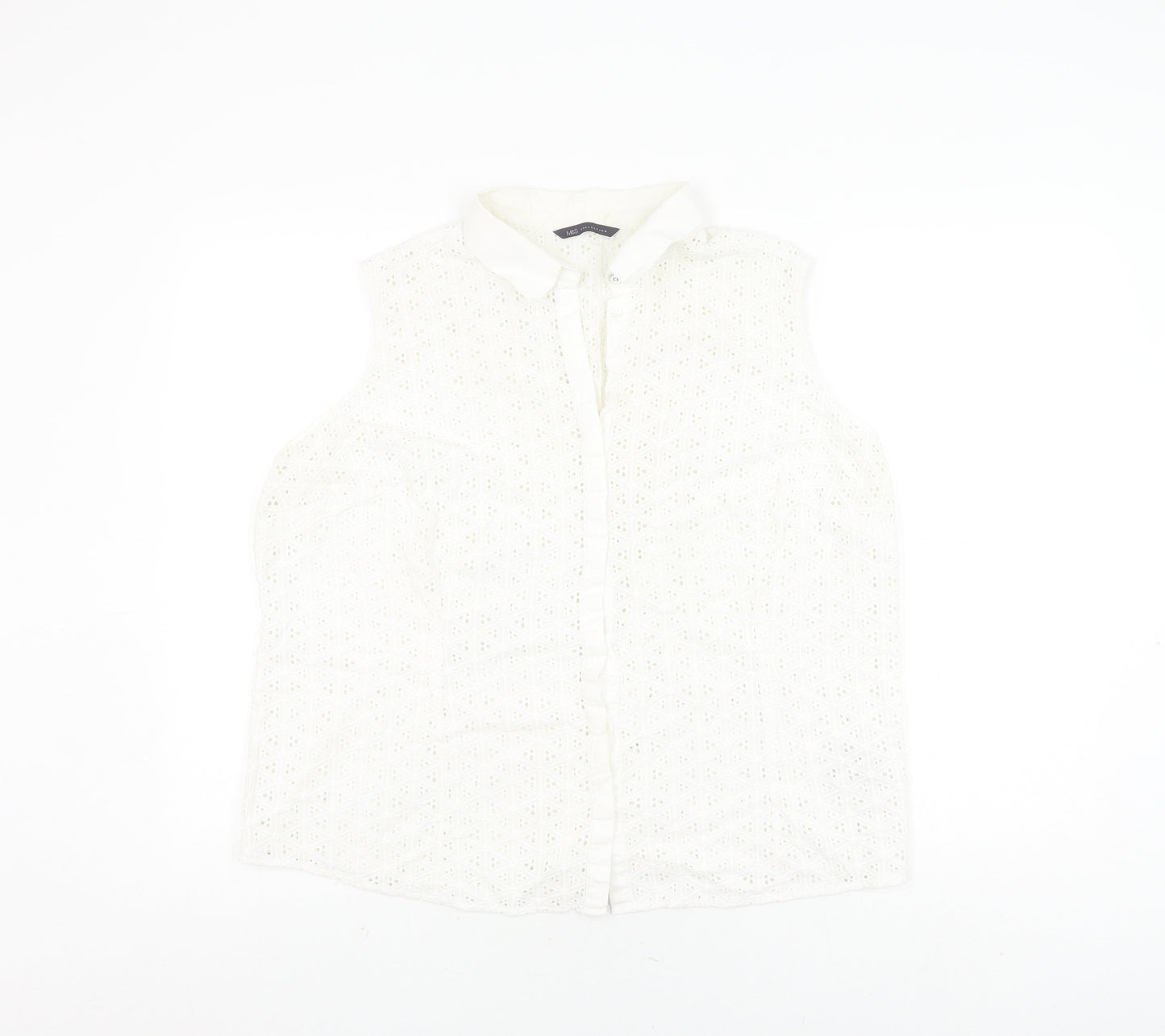 Marks and Spencer Women's White Blouse, Size 22