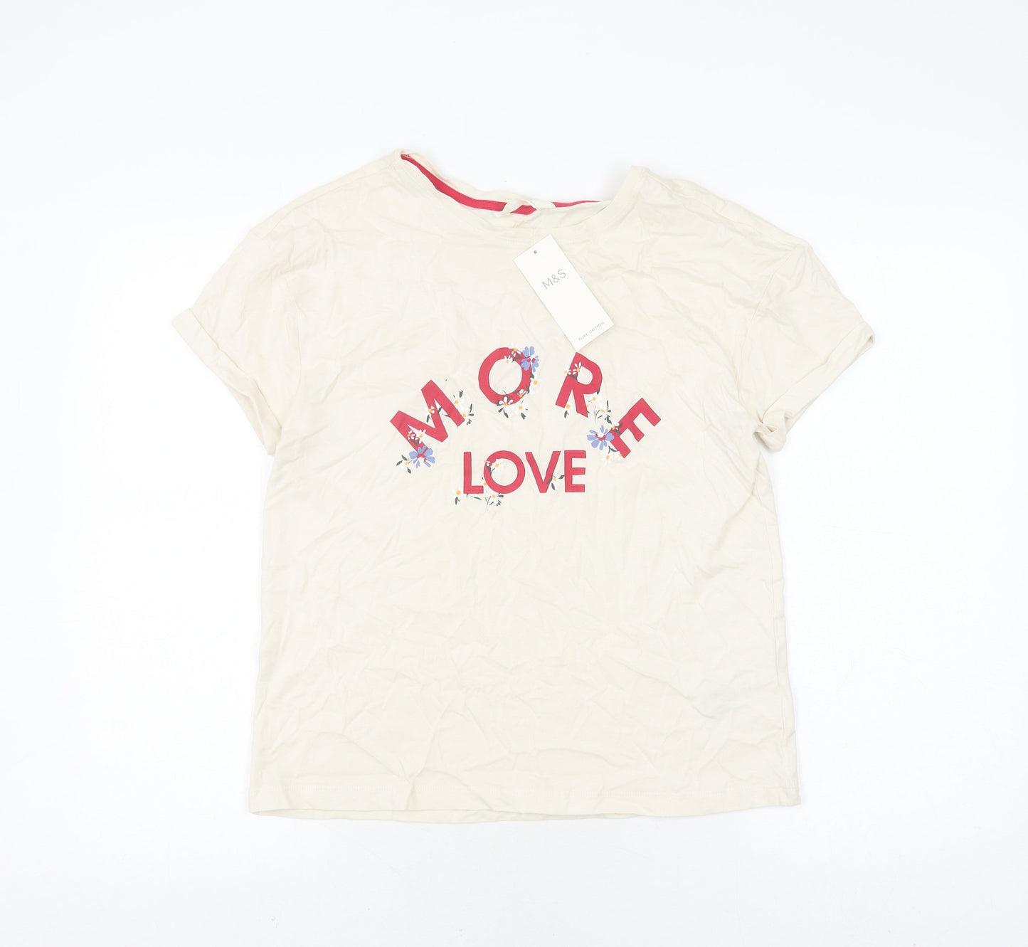 Marks and Spencer Women's Ivory T-Shirt XS