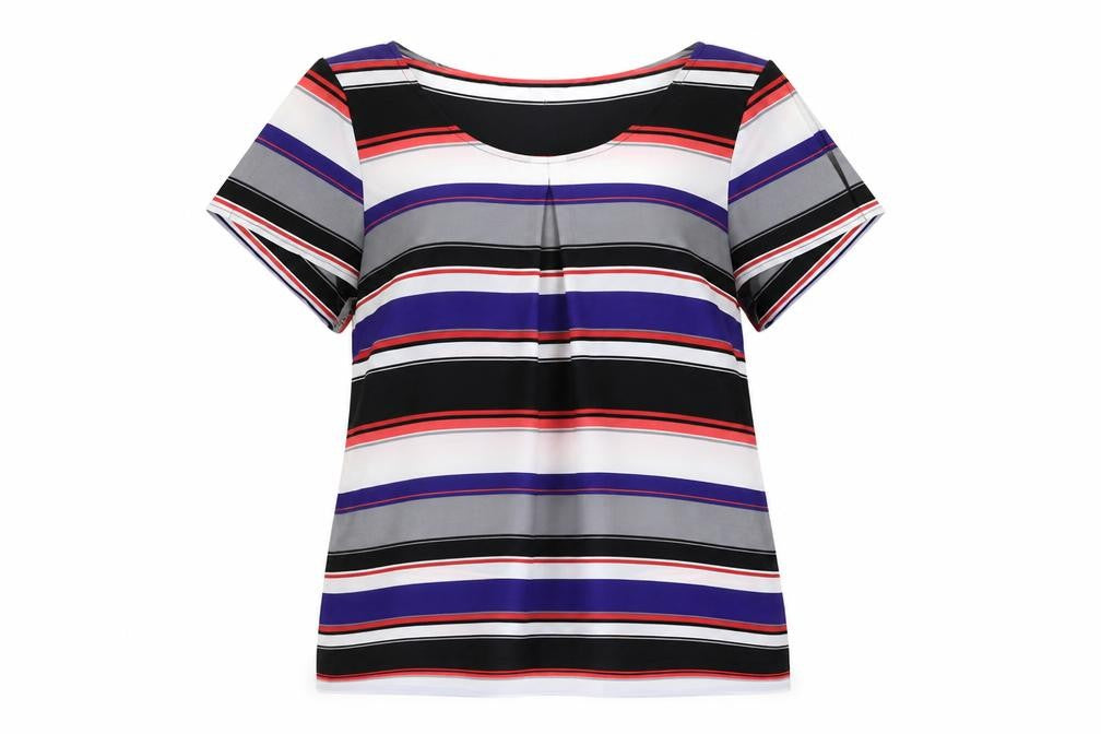 Marks and Spencer Women's Multicoloured Striped T-Shirt, Size 12
