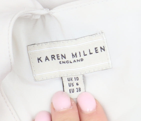 Karen Millen Women's Ivory One Shoulder Sequin Dress
