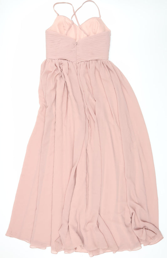 JJ's House Pink Maxi Dress Women 12 Formal Chiffon Sleeveless