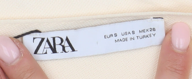 Zara Women's Ivory Midi Bodycon Dress S