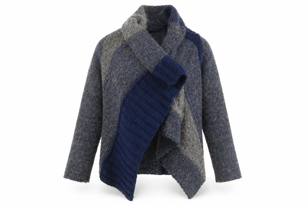 Next Women's Blue Grey Knit Jacket Size 2 Casual Style