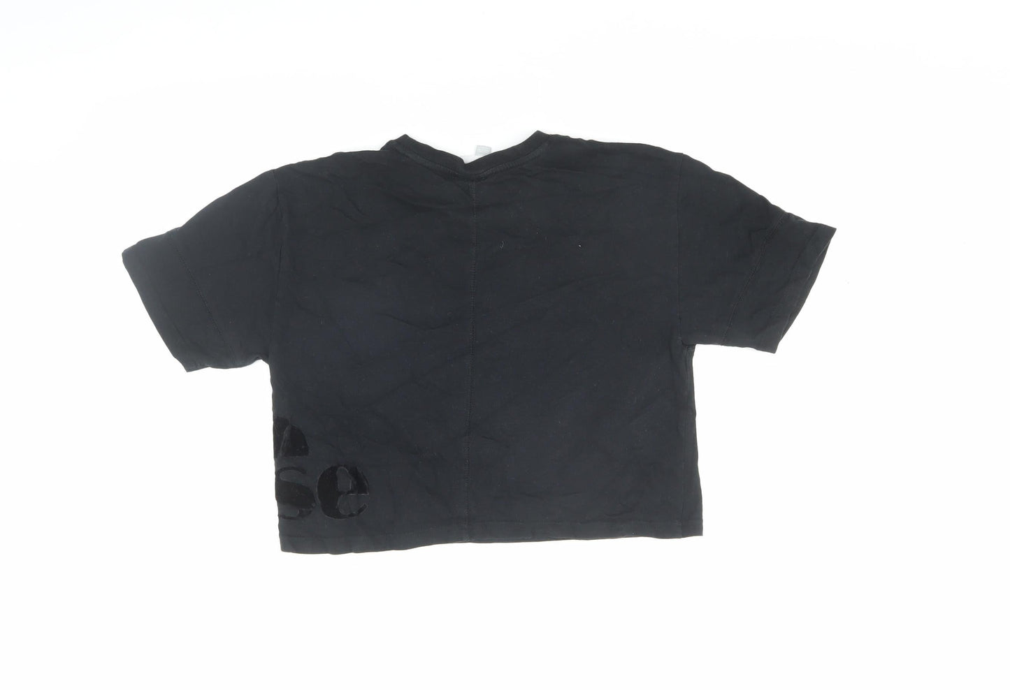 Ellesse Women's Black Cropped T-Shirt, XS