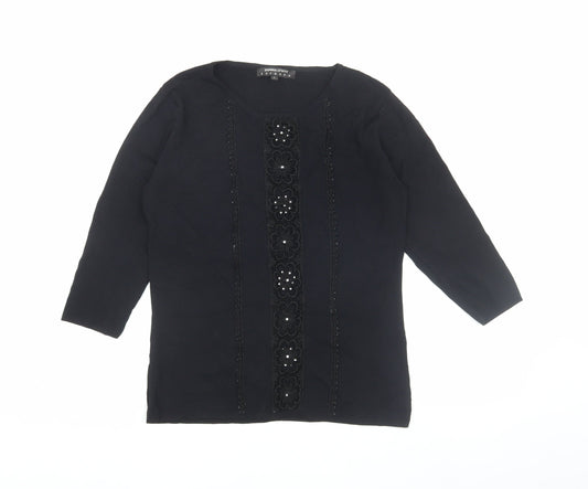 Donna Lewis Women's Black Knit Tunic L