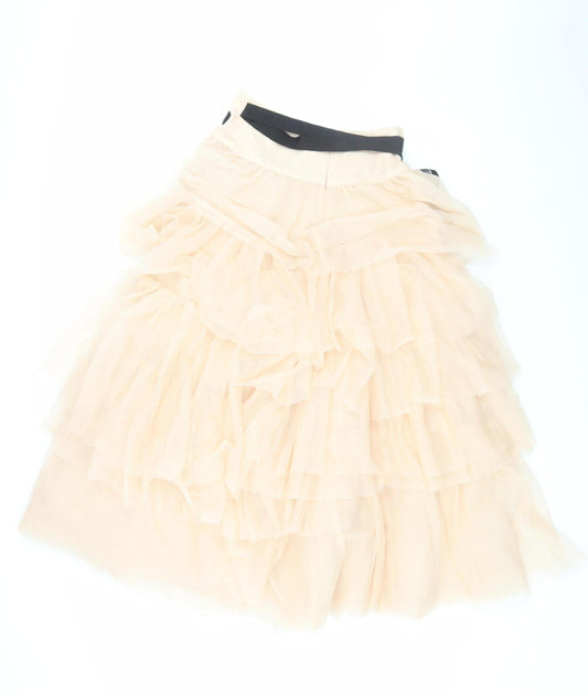 ASOS Women's Beige Tutu Skirt Size 8 Party Ruffle