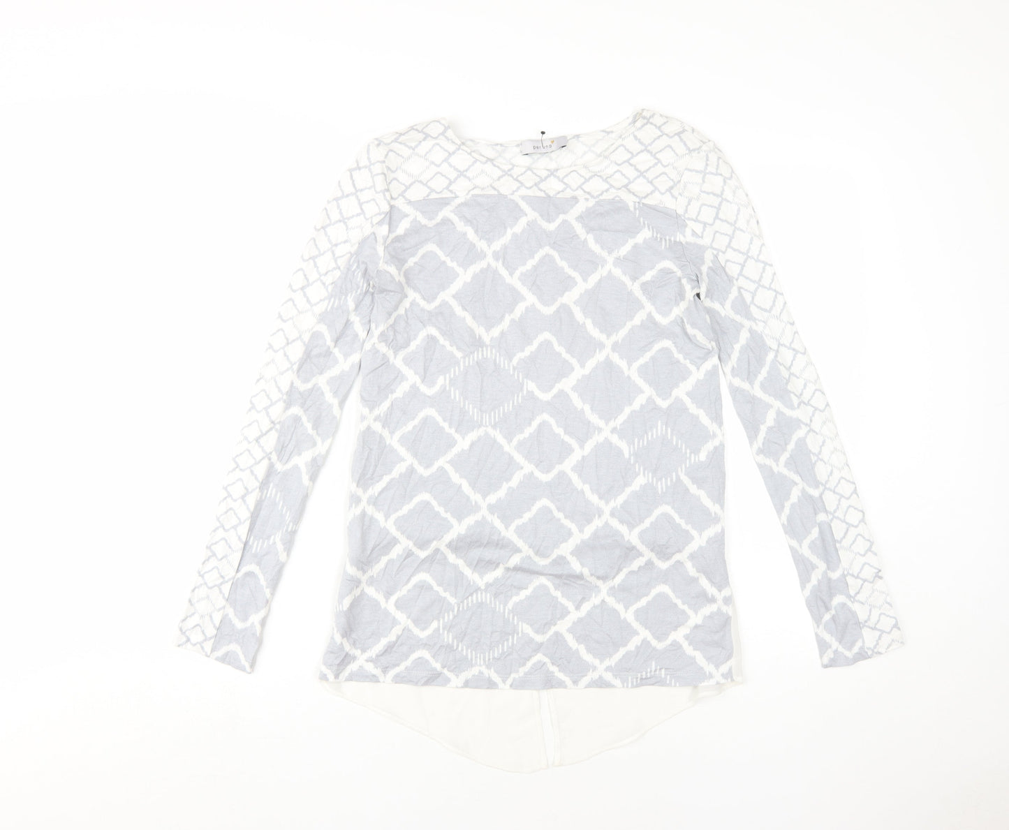 Per Una Women's Grey Tunic, Size 8, Geometric Pattern